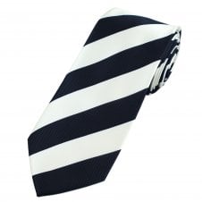 Black & White Repp Striped Men's Tie