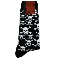 Black & White Skulls & Crossbones Men's Novelty Socks