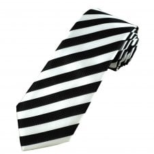 Black & White Striped Men's Tie