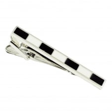 Black & White Striped Tie Bar