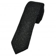 Black with White Fleck Wool Blend Men's Tie by Lupi Romani