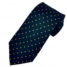 Black & Yellow Polka Dot Silk Tie