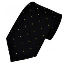 Black & Yellow Silk Polka Dot Tie
