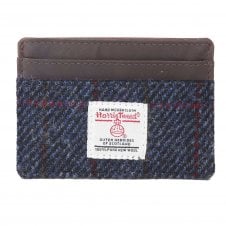 Blue & Brown Harris Tweed Credit Card Holder