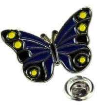 Blue Butterfly Metal Enamel Lapel Pin Badge