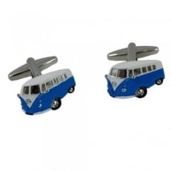 Blue Camper Van Novelty Cufflinks