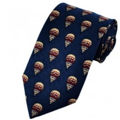 Blue Hot Air Balloon Themed Silk Tie