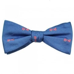 Blue, Pink, Navy & Silver Dickie Bow Patterned Men's Silk Bow Tie