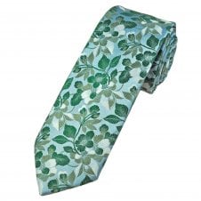 Blue, Sage & Green Flower Pattern Men's Tie