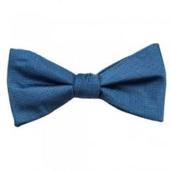 Blue Self Patterned Men's Silk Bow Tie