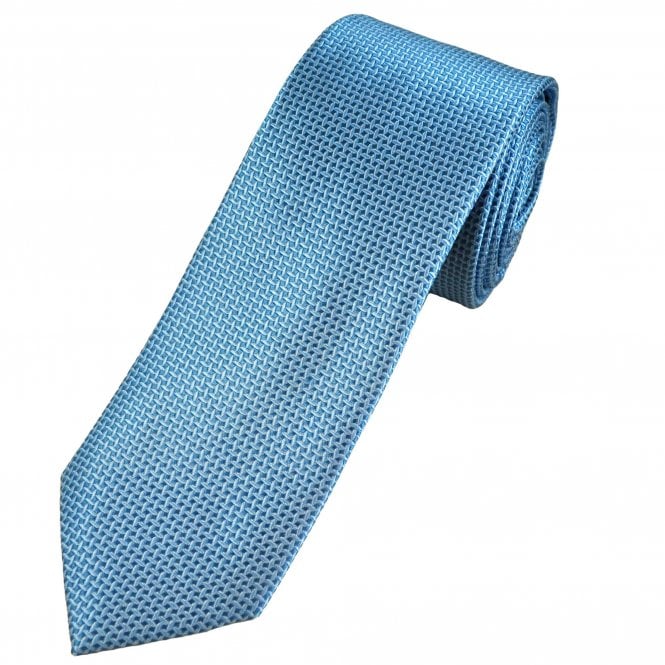 Blue & Silver Blue Pattern Luxury Silk Men's Tie