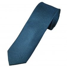 Blue, Teal Green & Silver Pattern Men's Silk Narrow Tie