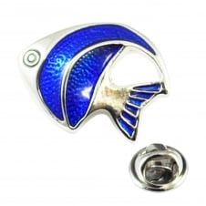Blue Tropical Fish Lapel Pin Badge