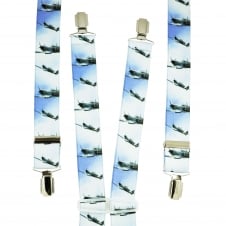Blue & White Aeroplanes Men's Trouser Braces