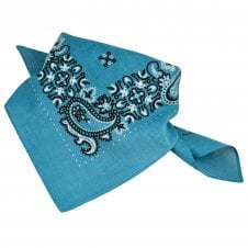 Blue, White & Black Paisley Patterned Bandana Neckerchief