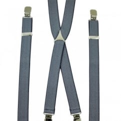 Blue & White Chevron Patterned Skinny Trouser Braces
