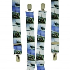 Blue & White Planes Men's Trouser Braces