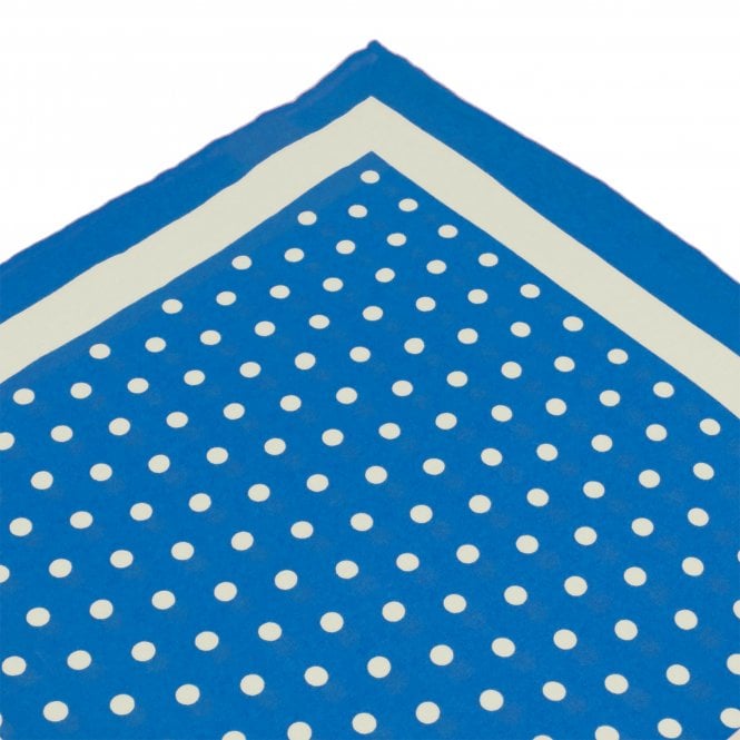 Blue & White Polka Dot Pocket Square Handkerchief