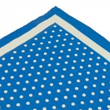 Blue & White Polka Dot Pocket Square Handkerchief