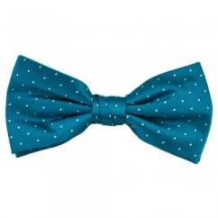 Blue & White Polka Dot Silk Bow Tie