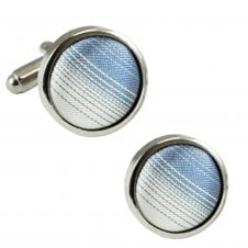 Blue & White Striped Cufflinks