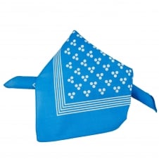 Blue With White 3-Dot & Stripes Bandana Neckerchief