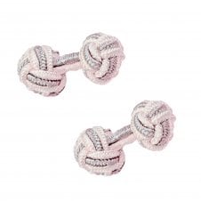 Blush & Silver Elastic Knot Cufflinks