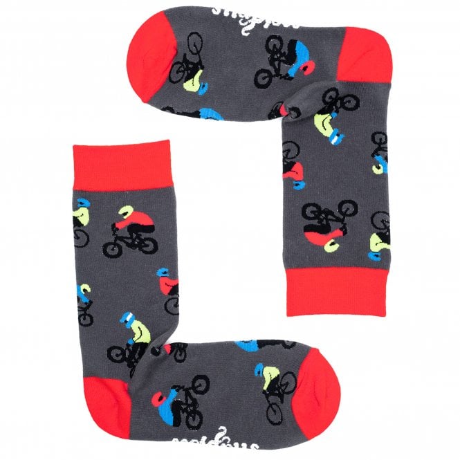 BMX Bikes Dark Grey Combed Cotton Rich Socks