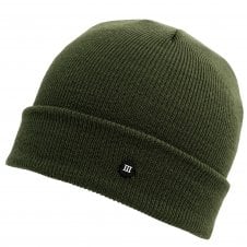 Bottle Green Fine Knitted Beanie Hat with Rubber Tresanti Logo