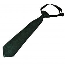 Bottle Green Floral Pattern Boys Tie - 6 Months to 4 Years