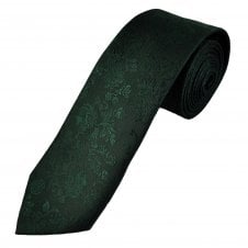 Bottle Green Floral Pattern Men's Tie
