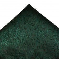 Bottle Green Paisley Pattern Pocket Square Handkerchief
