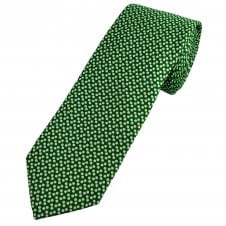 Bottle Green & White Scattered Polka Dot Men's Tie