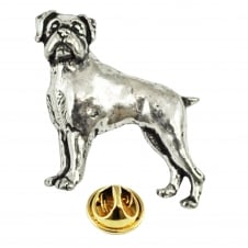 Boxer Dog English Pewter Lapel Pin Badge