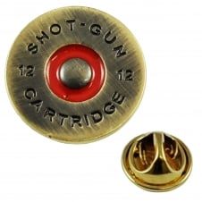 Brass Shotgun Cartridge Cap Lapel Pin Badge