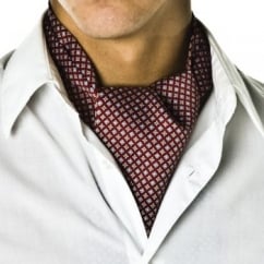 Brick Red Micro-Pattern Casual Cravat