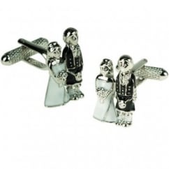 Bride & Groom With Kilt Wedding Cufflinks