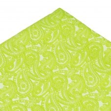 Bright Green Paisley Pattern Pocket Square Handkerchief
