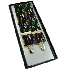 Bright Multi Coloured Fishing Lures Fish Themed Luxury Men's Trouser Braces