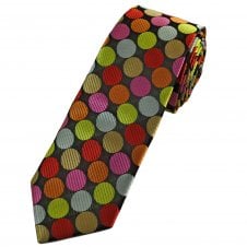 Bright Multi Coloured Spot Pattern Men's Extra Long Tie