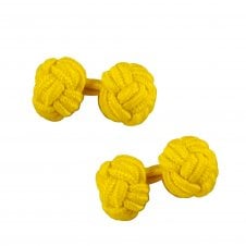 Bright Yellow Elastic Knot Cufflinks