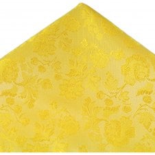Bright Yellow Floral Pattern Pocket Square Handkerchief