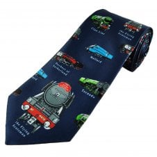 British Steam Trains Blue Men's Novelty Tie