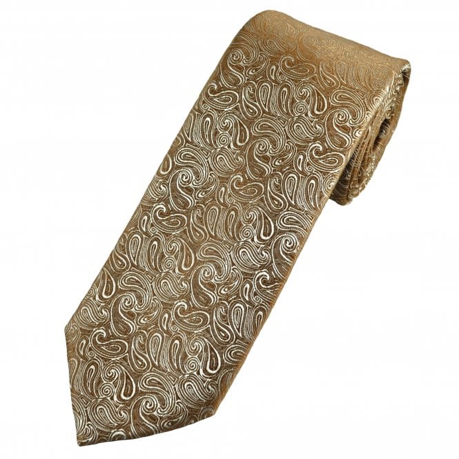 Bronze Paisley Pattern Men's Tie