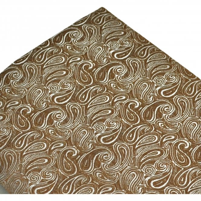 Bronze Paisley Pattern Pocket Square Handkerchief