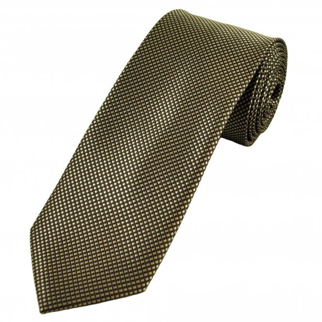 Brown & Beige Diamond Pattern Men's Tie