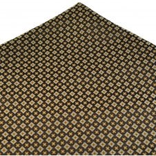 Brown, Beige & Silver Patterned Pocket Square Handkerchief