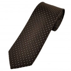 Brown, Black & White Patterned Men's Tie
