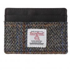 Brown & Blue Harris Tweed Credit Card Holder 
