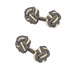 Brown & Cream Elastic Knot Cufflinks